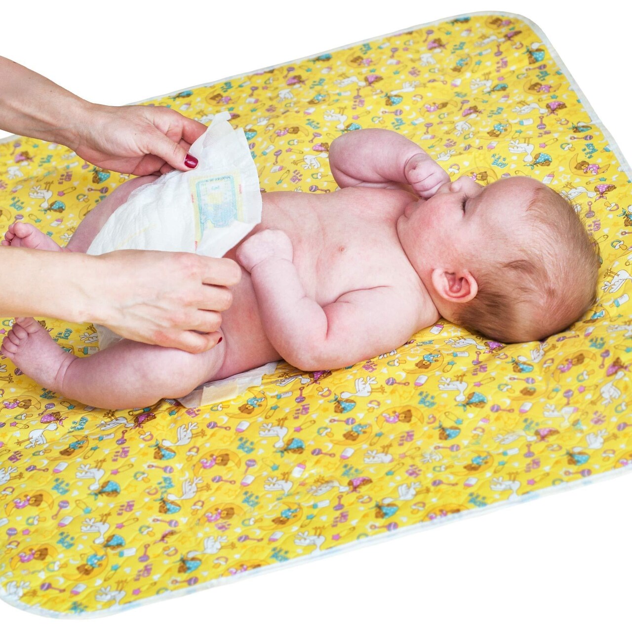 Portable Changing Pad for Home & Travel – Waterproof Reusable Extra Large Size 31.5 x25.5'' Baby Changing Mat with Reinforced Double Seams  Change Diaper On The Go   Unisex Boys&Girls Storage Bag